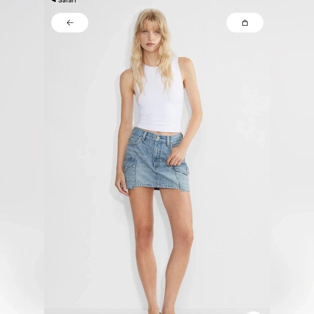 Like New Denim‎ Forum 90’s Mid-Rise Cargo Mini Skirt - Picture 2 of 7